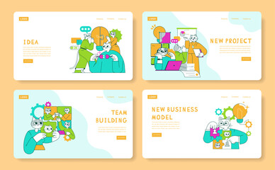 Business Cat. Flat Vector Illustration