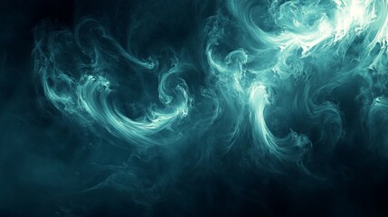 Fototapeta premium Cool teal and deep navy swirls, sleek and minimalistic with fluid transitions and subtle shadows