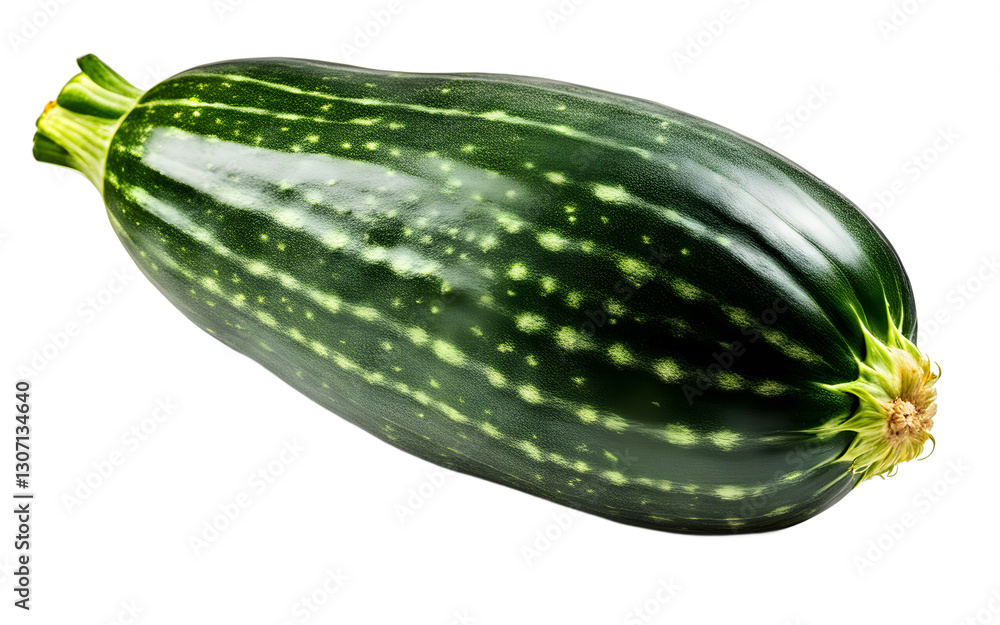 Poster a whole zucchini squash with light green skin, isolated on a empty plain background