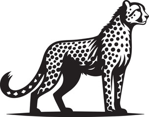 Fototapeta premium vector illustration of a cheetah, cheetah silhouette vector, cheetah logo, cheetah silhouette vector black and white full body