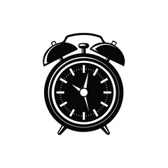 A clock  silhouette isolated on white background