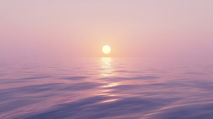 A serene sunset view over a calm sea, soft pastel sky reflected on the water, peaceful and relaxing atmosphere, ultra-detailed, high resolution.