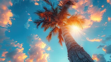 Naklejka premium Tropical palm tree.