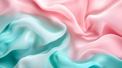 Fototapeta premium Cool teal and pastel pink gradient, soft and refreshing with smooth flowing texture