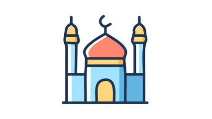 Obraz premium Icon of a mosque with a traditional Islamic art-inspired design and rich colors-05
