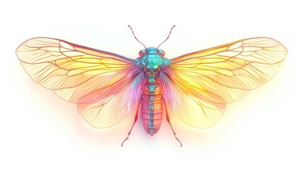 Moonlight Glowing Cicada View Radiant Wings Light Cascades