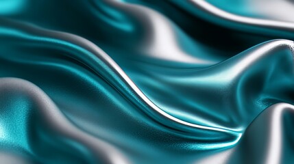 Obraz premium Cool teal and silver gradient, minimalistic and refreshing with soft glossy highlights