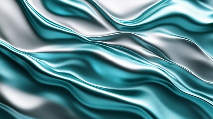 Cool teal and silver gradient, minimalistic and sleek with soft glossy highlights