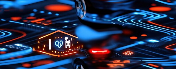 Abstract Digital Art Representing Technology and Innovation with Futuristic Elements