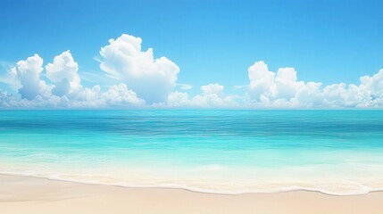 Obraz premium A relaxing tropical lagoon with beautiful turquoise waters and a pristine sandy beach