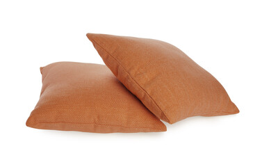 Pillows in light brown color isolated on white