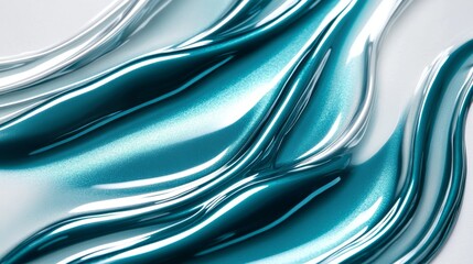Cool teal and silver gradient, sleek and minimalistic with soft glossy highlights