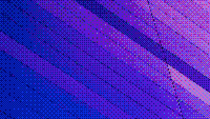 Purple Geometric Pixel Raster Halftone Composition