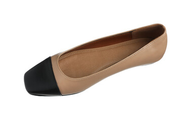 One ballet flat in air isolated on white