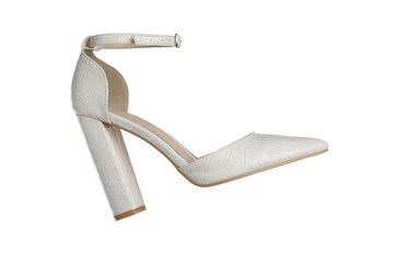 One stylish shoe in air isolated on white