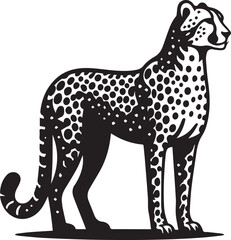 Fototapeta premium vector illustration of a cheetah, cheetah silhouette vector, cheetah logo, cheetah silhouette vector black and white full body