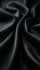 Fototapeta premium Deep black silk, luxurious folds, rich texture, rayon, dark, velvet
