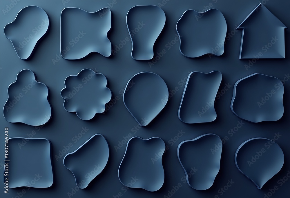 Aufkleber seamless navy abstract vector shapes: repeating tile patterns in dark blue with space for custom add