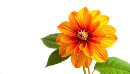 Fototapeta premium A single, vibrant bloom isolated against a pure white backdrop, freshness, beautiful