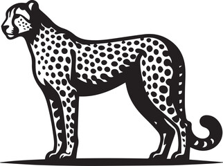 Fototapeta premium vector illustration of a cheetah, cheetah silhouette vector, cheetah logo, cheetah silhouette vector black and white full body