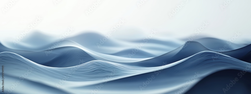 Aufkleber serene abstract landscape of soft blue waves gently rolling under soft light capturing tranquility a