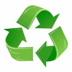 Obraz premium Green recycle symbol isolated on white background vector illustration