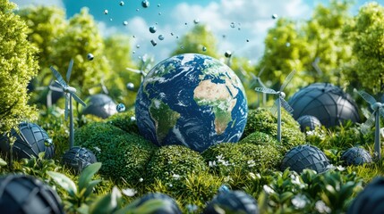 Circular Economy Visualization with Earth at the Center