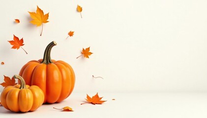 Naklejka premium Triangular pumpkin shapes against a white background, abstract, autumnal