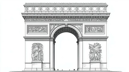 Fototapeta premium PNG Arc de triomphe architecture landmark city.
