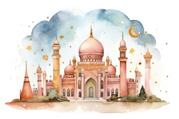 Eid Mubarak aesthetic architecture building dome.