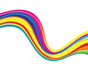 artistic creative colorful rainbow wave vector illustration