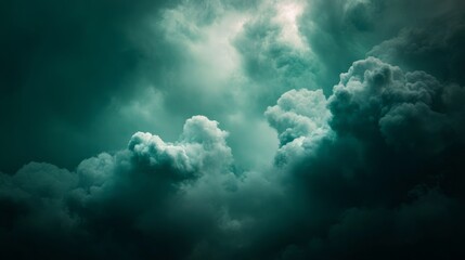 Dark emerald and maroon clouds, moody and mysterious with glossy highlights