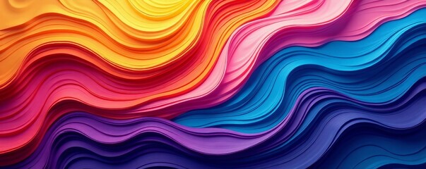 Fototapeta premium Thick layers of colorful swirls and strokes creating a vibrant abstract texture, abstract, colorful