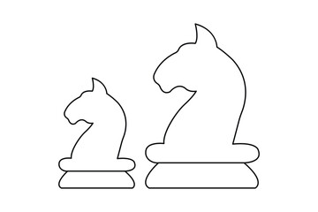 Simple illustration of knight chess vector continuous one line art drawing