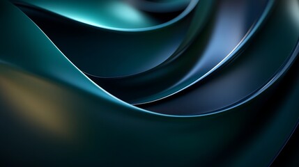 Fototapeta premium Dark emerald and navy swirls, moody and luxurious with glossy transitions