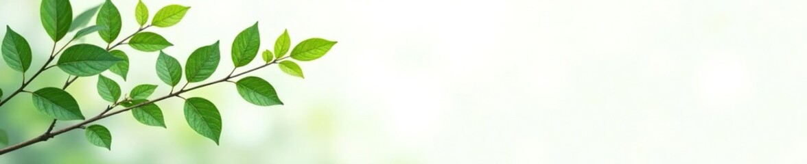 Naklejka premium Foliage branches with subtle color variations against a crisp white background, organic, green, foliage