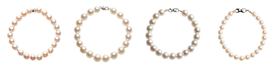 Obraz premium An exquisite display of various high end necklaces and bracelets adorned with an array of lustrous pearls shimmering gemstones and other precious embellishments