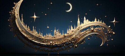 quilling paper Crescent moon