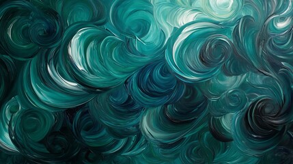 Dark forest green and deep indigo swirls, moody and luxurious with glossy highlights