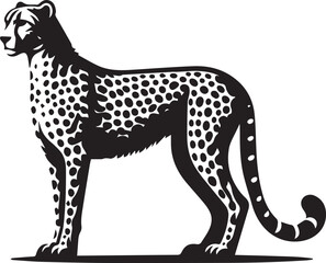 Fototapeta premium vector illustration of a cheetah, cheetah silhouette vector, cheetah logo, cheetah silhouette vector black and white full body