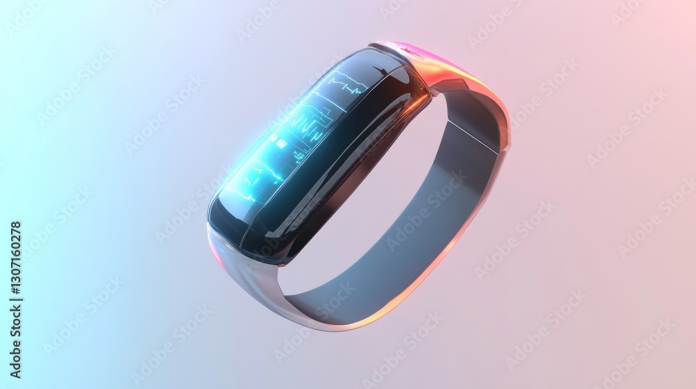 Aufkleber a futuristic smart wearable device with a digital display interface