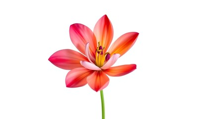 Naklejka premium A single vibrant bloom, petals unfurled, isolated on pure white, blossom, perfect