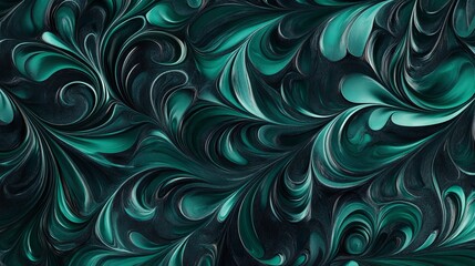 Dark forest green and navy swirls, moody and luxurious with glossy transitions