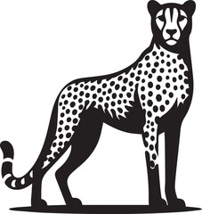 Fototapeta premium vector illustration of a cheetah, cheetah silhouette vector, cheetah logo, cheetah silhouette vector black and white full body