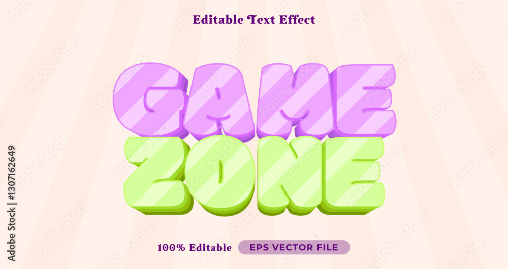 Poster game zone editable text style, bubble text effect