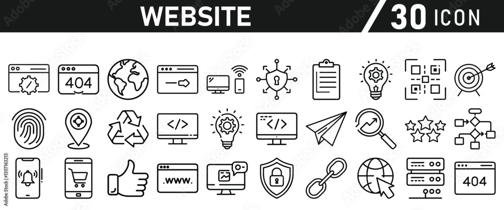 Fototapete website icon set inliner style. website set icon vector. for computer and mobile. vector illustratio