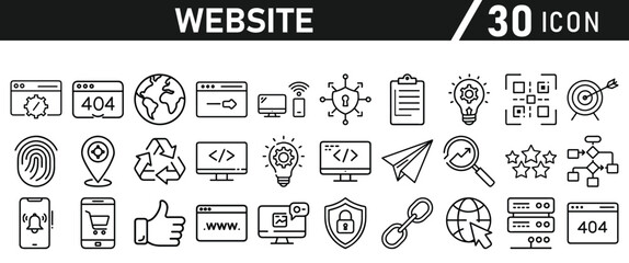 Website icon set inliner style. Website set icon vector. for computer and mobile. Vector illustration