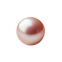 pink pearl isolated on white, transparent background png 