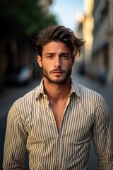 Naklejka premium Portrait fashion street shirt.