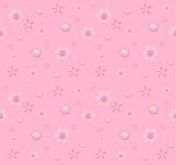 seamless pattern with pink flowers